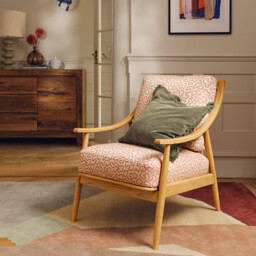 Runa X Linwood Armchair, Pink Fabric - Barker & Stonehouse