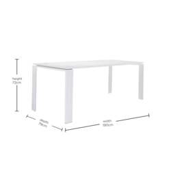 Kartell Four Outdoor Dining Table 190X79, White Metal - W190cm - Barker & Stonehouse - thumbnail 4