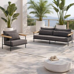 Zanzibar Garden Lounge Chair, Aluminium, Black - Barker & Stonehouse - thumbnail 3