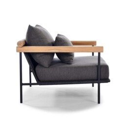 Zanzibar Garden Lounge Chair, Aluminium, Black - Barker & Stonehouse - thumbnail 6