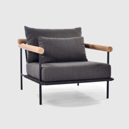 Zanzibar Garden Lounge Chair, Aluminium, Black - Barker & Stonehouse - thumbnail 2