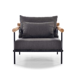 Zanzibar Garden Lounge Chair, Aluminium, Black - Barker & Stonehouse - thumbnail 4