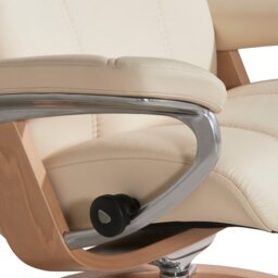 Stressless Consul Large Recliner Chair & Stool, Neutral Leather - Barker & Stonehouse - thumbnail 4