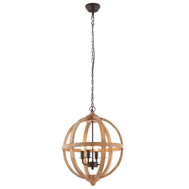Wood Sphere Pendant Light - Barker & Stonehouse - image 1