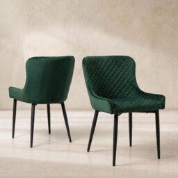 Rivington Dining Chair, Green Velvet - Barker & Stonehouse