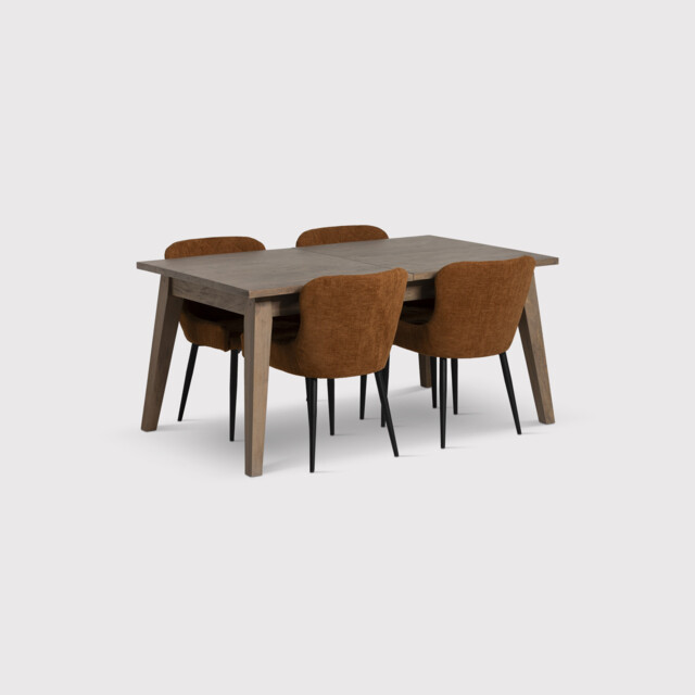 Hancock Ext 160-210cm Din Set with 4 Rivington, Grey Wood - Barker & Stonehouse - image 1
