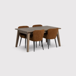 Hancock Ext 160-210cm Din Set with 4 Rivington, Grey Wood - Barker & Stonehouse - thumbnail 1