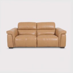Mortimer 2.5 Seater Power Recliner Sofa, Brown Leather - Barker & Stonehouse