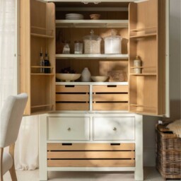 Witney Larder Unit 110x55x190cm Sideboard, Neutral Wood - Barker & Stonehouse - thumbnail 2