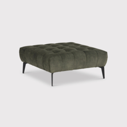 Azalea Footstool 39X92X92Cm, Green Fabric - Barker & Stonehouse
