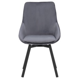 Beckton Leisure Swivel Dining Chair, Grey Velvet - Barker & Stonehouse - thumbnail 4