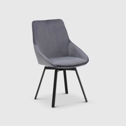 Beckton Leisure Swivel Dining Chair, Grey Velvet - Barker & Stonehouse - thumbnail 2