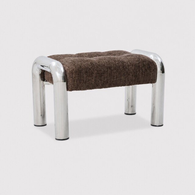 Travolta Stool 70X42X43Cm, Brown Fabric - Barker & Stonehouse - image 1
