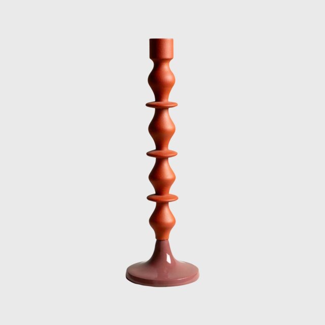 Large Pink & Orange Candlestick Metal - Barker & Stonehouse - image 1