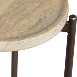 Ryde Tall Dark Travertine Side Table, Round, Neutral - Barker & Stonehouse - thumbnail 4