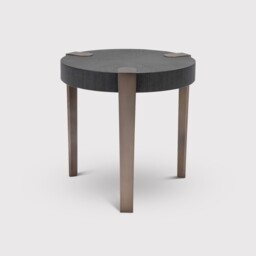 Eichholtz Oxnard Side Table Charcoal Grey Oak Veneer, Round, Black Wood - Barker & Stonehouse - thumbnail 1