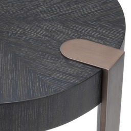 Eichholtz Oxnard Side Table Charcoal Grey Oak Veneer, Round, Black Wood - Barker & Stonehouse - thumbnail 3