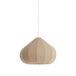 Large Natural Curved Linen Pendant Light, Neutral Fabric - Barker & Stonehouse - thumbnail 1