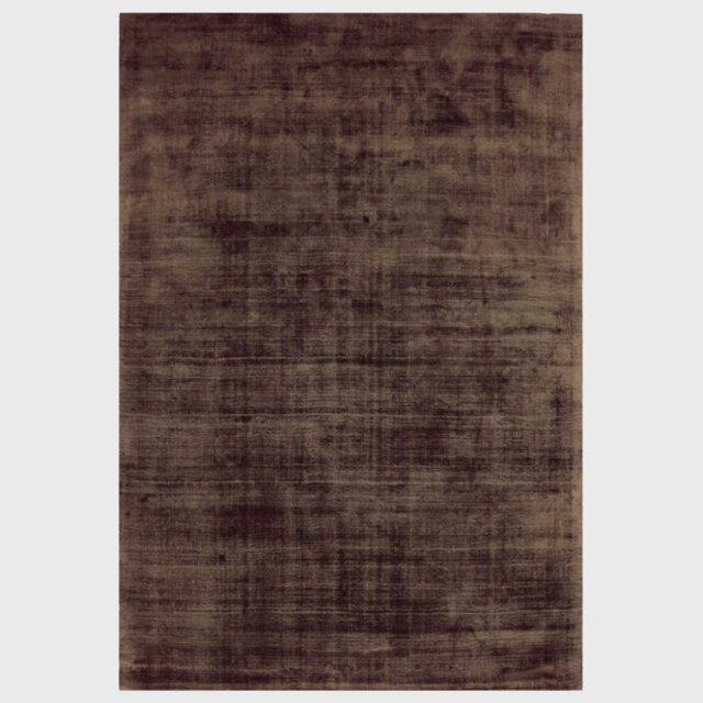 Tyde 160x230cm Rug Chocolate, Square, Brown Viscose - Barker & Stonehouse