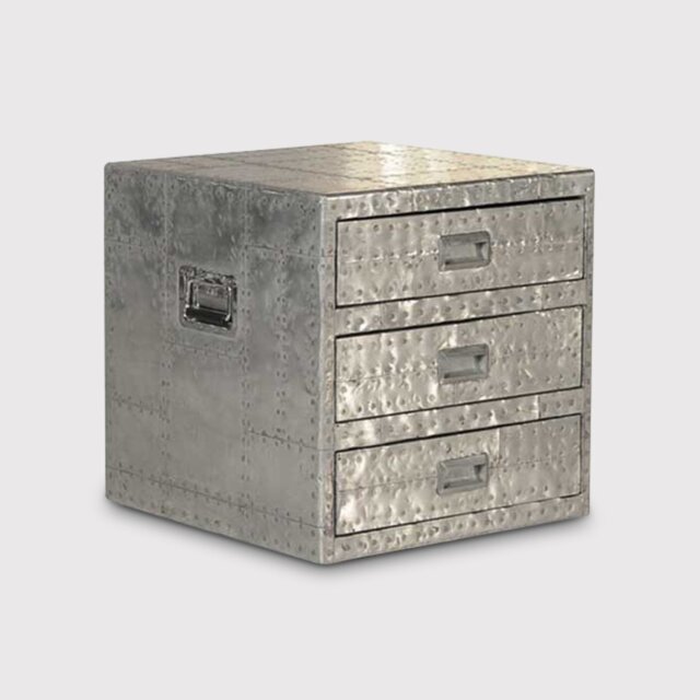 Timothy Oulton Stonyhurst Side Table Large, Silver Metal - Barker & Stonehouse - image 1