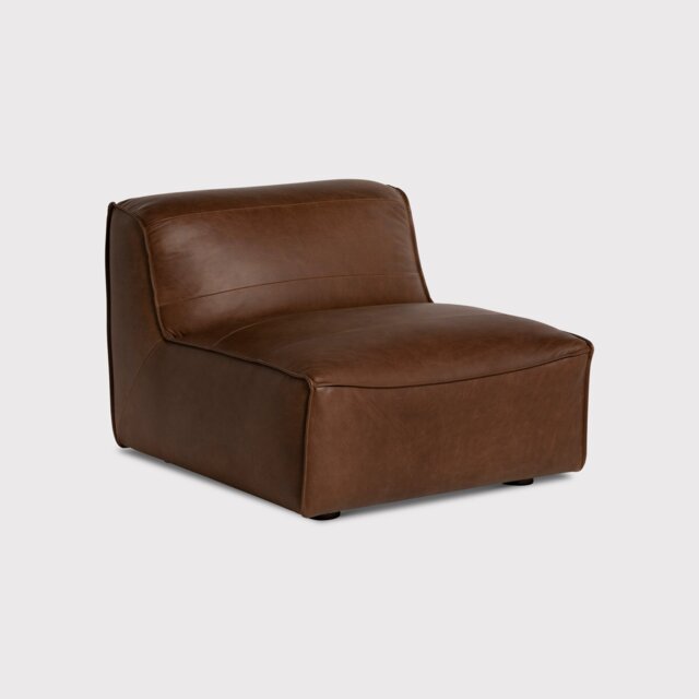 Loma Armless Lounge Chair, Brown Leather - Barker & Stonehouse - image 1