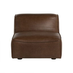 Loma Armless Lounge Chair, Brown Leather - Barker & Stonehouse - thumbnail 3
