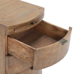 Rye 3 Drawer Bow Front Bedside Table, Neutral Wood - Barker & Stonehouse - thumbnail 5