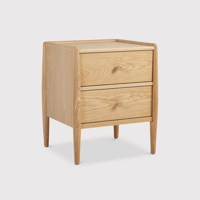 Ercol Winslow 2 Drawer Bedside Chest, Neutral Wood - Barker & Stonehouse - image 1