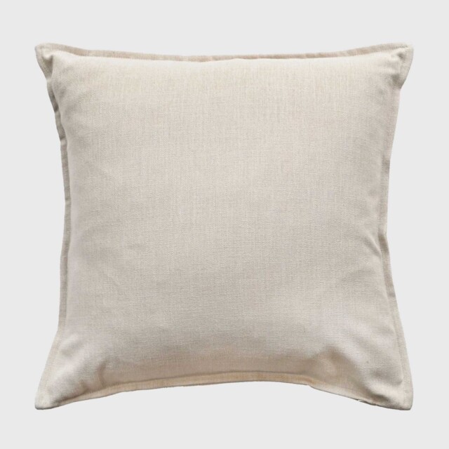 Ivory Border Cushion, Square, Neutral Polyester - Barker & Stonehouse