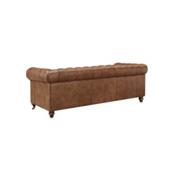 Ullswater 4 Seater Chesterfield Sofa 2034 Dark Rum FL, Brown Leather - Barker & Stonehouse - thumbnail 3