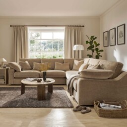 Arundel Large Chaise Rhf-Standard Back Corner Sofa, Neutral Fabric - Barker & Stonehouse - thumbnail 2