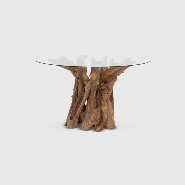 Whinfell Round Dining Table 130Cm, Round, Brown Glass - Barker & Stonehouse - image 1