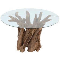 Whinfell Round Dining Table 130cm, Round, Brown Glass - Barker & Stonehouse - thumbnail 4