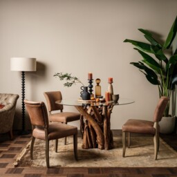 Whinfell Round Dining Table 130Cm, Round, Brown Glass - Barker & Stonehouse - thumbnail 2
