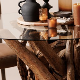 Whinfell Round Dining Table 130Cm, Round, Brown Glass - Barker & Stonehouse - thumbnail 5