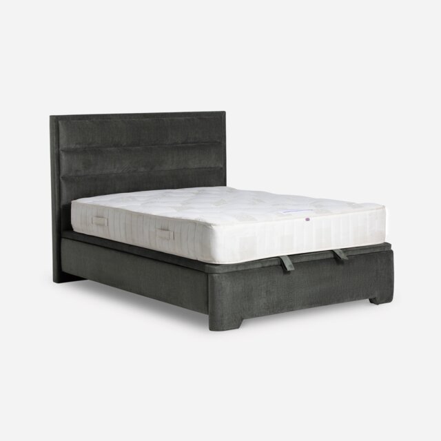 Rothbury Double Ottoman & Horizonal Headboard Bed, Green Fabric - Barker & Stonehouse - image 1