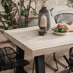 Beach Dining Table 195x95cm, Teak, Neutral - W195cm - Barker & Stonehouse - thumbnail 4