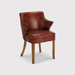 Timothy Oulton Lannister Dining Chair, Brown Leather - Barker & Stonehouse
