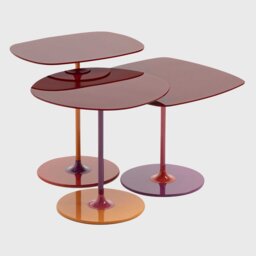 Kartell Thierry Set 3 Side Tables H40+H45+H50 Burgundy, Red Glass - Barker & Stonehouse - thumbnail 4