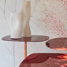 Kartell Thierry Set 3 Side Tables H40+H45+H50 Burgundy, Red Glass - Barker & Stonehouse - thumbnail 3