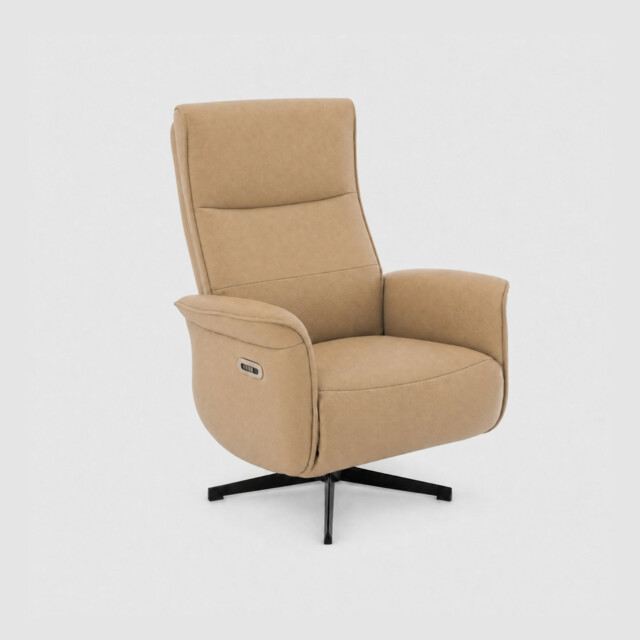 Uxbridge Electric Recliner Chair With Battery, Neutral Leather - Barker & Stonehouse - image 1