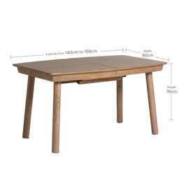 Lathan Extending Dining Table 140/190X76X90Cm, Wood - Barker & Stonehouse - thumbnail 5