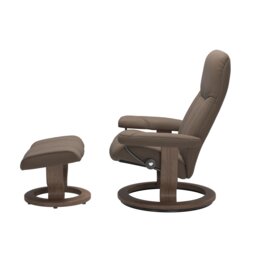 Stressless Consul Medium Recliner Chair & Stool, Brown Leather - Barker & Stonehouse - thumbnail 2