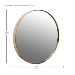 Gold Rim Mirror, Round Metal - Barker & Stonehouse - thumbnail 4