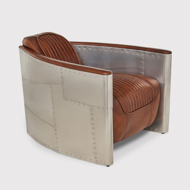 Timothy Oulton Aviator Tomcat Armchair, Brown Leather - Barker & Stonehouse - image 1