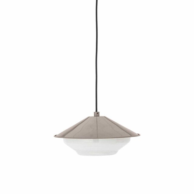 Natural Cone Shaped Pendant Light, Neutral Glass - Barker & Stonehouse