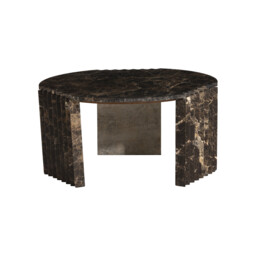 Bruni Coffee Table 80X77.1X40 Cm, Round, Brown Marble - Barker & Stonehouse - thumbnail 3