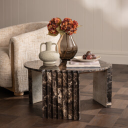 Bruni Coffee Table 80X77.1X40 Cm, Round, Brown Marble - Barker & Stonehouse - thumbnail 2