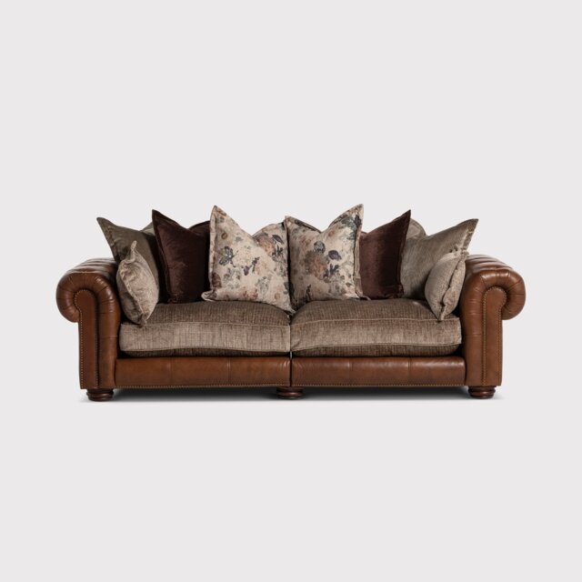 Taunton 3.5 Seater Sofa Split, Brown Fabric & Leather - Barker & Stonehouse - image 1