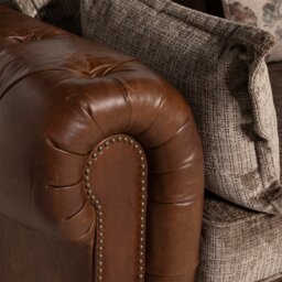 Taunton 3.5 Seater Sofa Split, Brown Fabric & Leather - Barker & Stonehouse - thumbnail 3